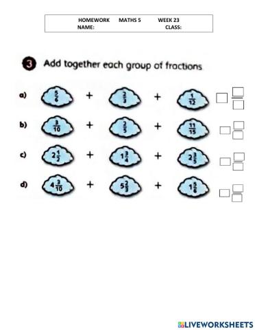 Maths 5 homework week 23