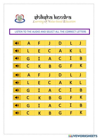 Letters identification