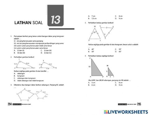 Matematika bab 13 Kesebangunan