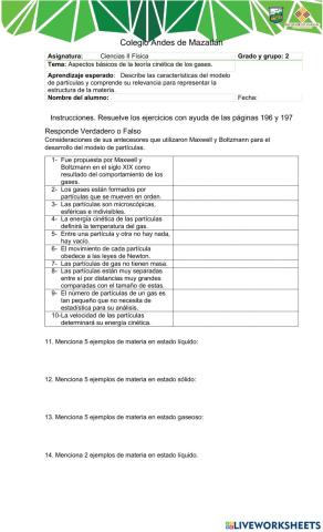 Teoría Cinética de los gases