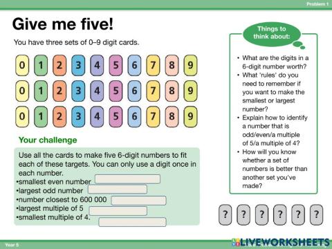 Year 5 problem solving