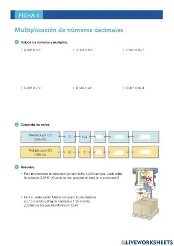 Multiplicación de números decimales