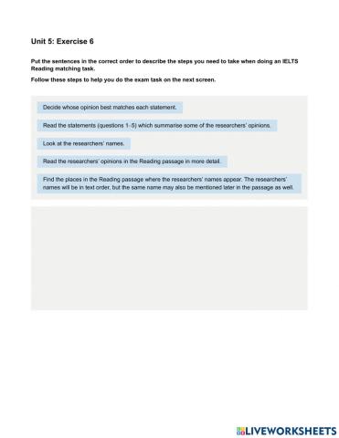 Mindset IELTS 2 - Reading Skills Modules - Unit 5 Ex6