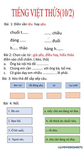 Tiếng Việt Thứ 5 (10-2)