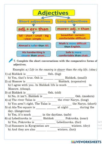 Comparative form of adjectives