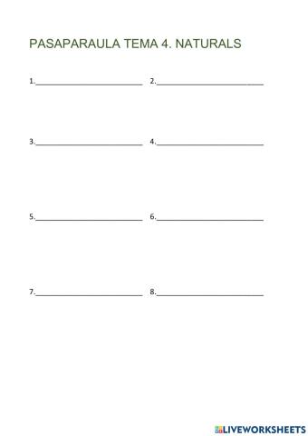 Pasaparaula T.4 NATURALS 4º