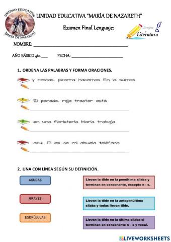 Examen final lenguaje