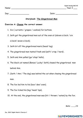 The Gingerbread Man RWI 2