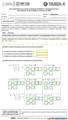 Ecuaciones de primer grado