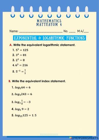 Exponential & Logarithmic Functions