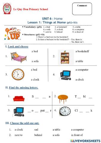 Unit 6: Home - Lesson 1: Things at home