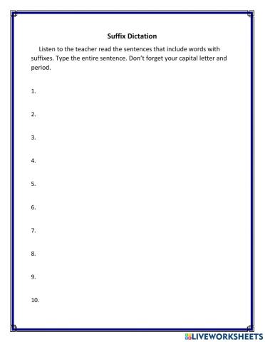 Suffix Dictation