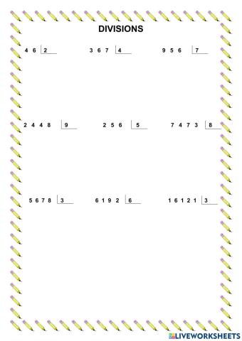 División entre 1 cifra