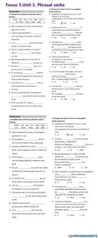 Focus 3.Unit 3.Phrasal verbs