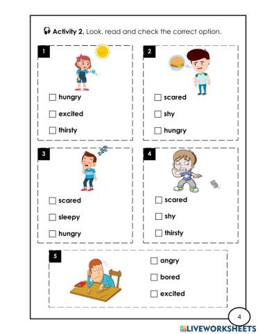 Feelings and emotions - vocabulary review
