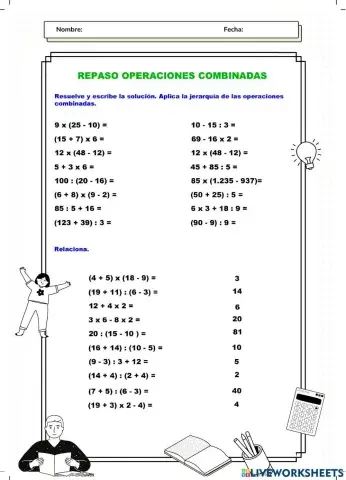 Operaciones combinadas