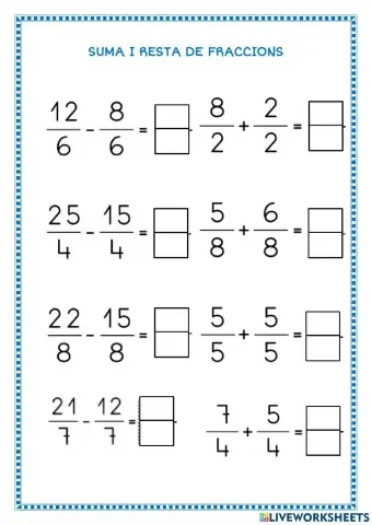 Suma i resta de fraccions