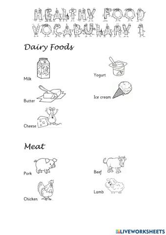 Healthy foods vocabulary 1