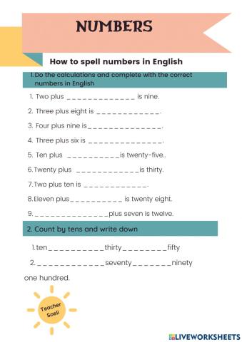 How to spell numbers in English