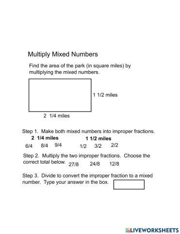 Multiply Two Mixed Numbers
