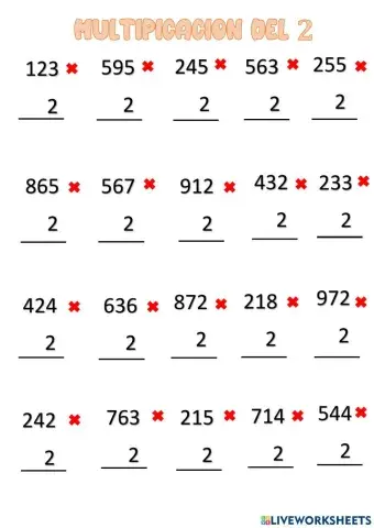Multiplicacion del 2
