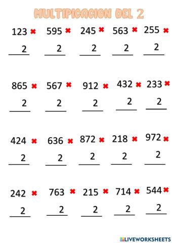 Multiplicacion del 2