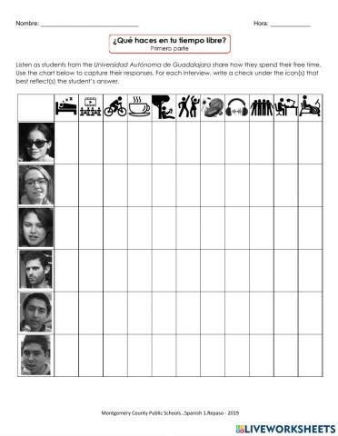 ¿Qué haces en tu tiempo libre?