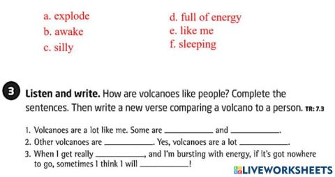 Grade 5-Our world 5-Unit 7-Volcanoes-Song