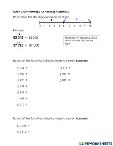 Round off to nearest 100 (up to 5digit) year 4