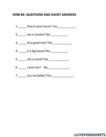 Verb be: questions & short answers
