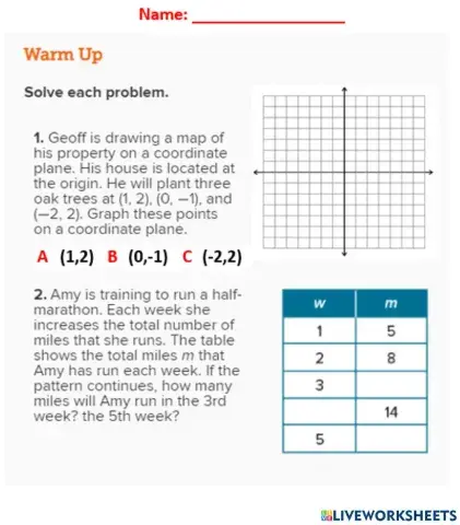 Graph in a coordinate plane