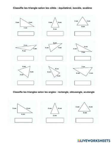 Classification des triangles