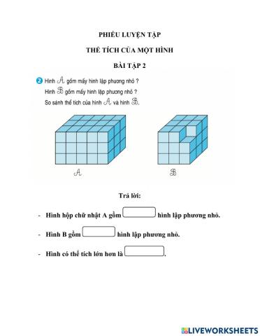 Bài 2 luyện tập thể tích của một hình