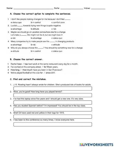 Present perfect Review