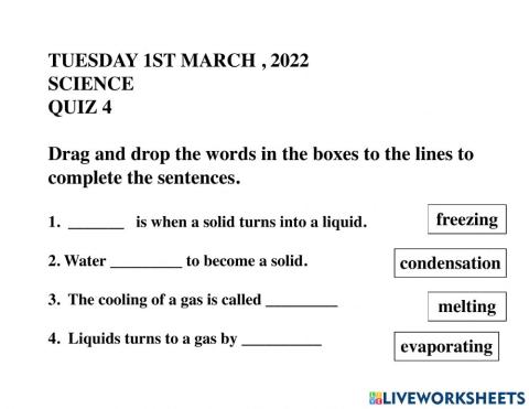 Science- Matter & Water Cycle