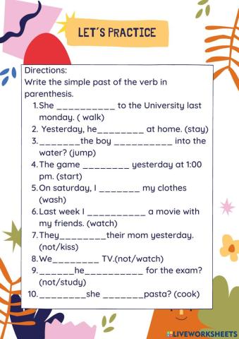 Simple Past Regular verbs