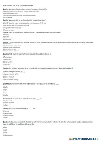 Acids, bases and salts