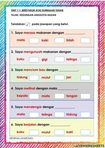 Kegunaan anggota badan