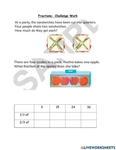 Fractions- Challenge- Week 28