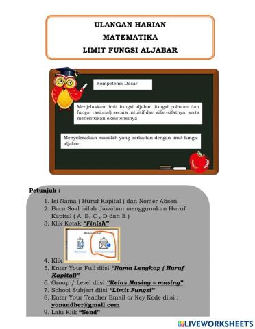 Ulangan limit fungsi