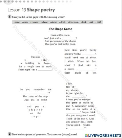 Shape Poetry