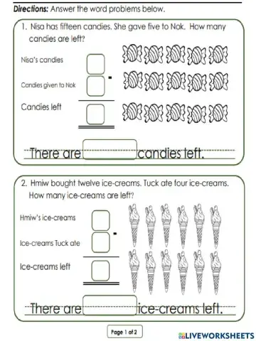 Subtraction (Word Problem)