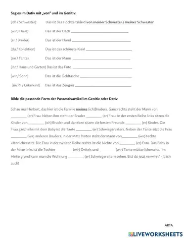 Genitiv (Possessivartikel) 2