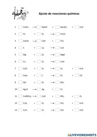 Ajuste de reacciones químicas