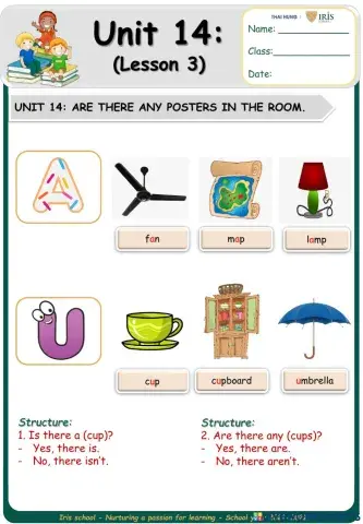 Unit 14: Are there any posters in the room,