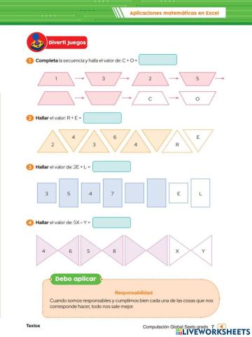 Aplicaciones matemáticas en Excel