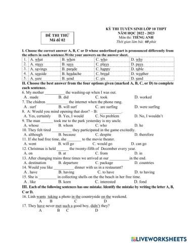 De thi thu tuyen sinh