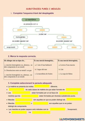 Substàncies pures i mescles