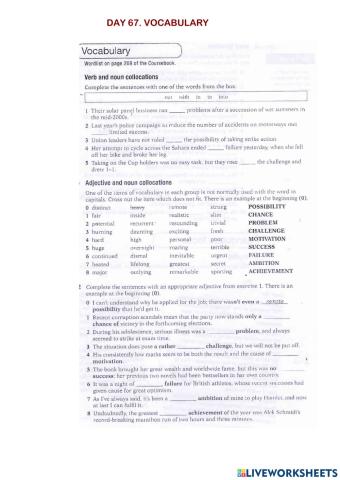 Day 67 Vocabulary