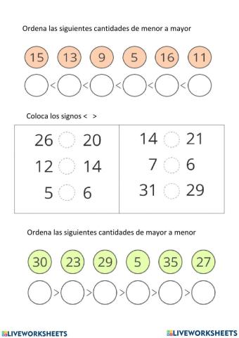 Comparar Números 1º